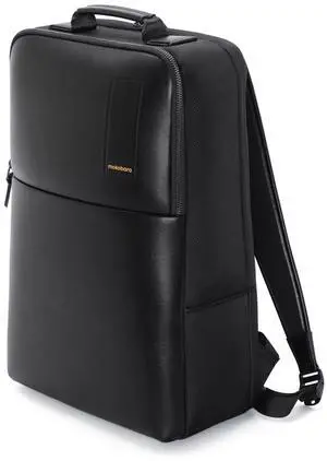 MOKOBARA Unisex-Adult The Backpack Pro Black Vegan Leather Water Resistant Laptop 15.6Laptop Compartment Work Backpack 21L 2022 - Model One Size Medium Deep Black