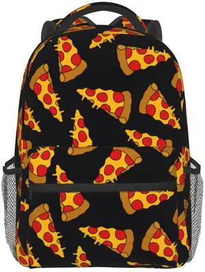 Backpack For Mens Womens Back Pack Doodle Pizza Print Casual Daypack Adjustable Laptop Bag Outdoor Travel Bag