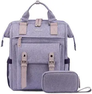 LOVEVOOK Laptop Backpack Purse for Women, Cute College School Backpack Bookbag For Teenager Girls, Teacher Nurse Bags Work Travel Backpack, Business Computer Laptop Bag Daypack, 15.6 Inch, Purple