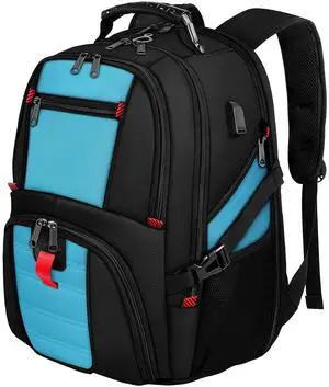 YOREPEK 18.4 Laptop Backpack, Large Backpacks Fit Most 18 Inch Laptop with USB Charger Port, TSA Friendly Flight Approved Weekend Carry on Backpack with Luggage Strap for Men and Women, Blue