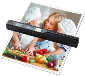 Portable Scanner, 900 DPI Handheld Photo Scanner for A4 Documents, JPG PDF Format, Wand Document Scanner, Uploads Images to Computer Via USB Cable (Black)