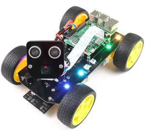 Freenove 4WD Smart Car Kit for Raspberry Pi 5 4 B 3 B+ Zero 2 W, Face Tracking, Line Tracking, Light Tracing, Obstacle Avoidance, App Control, Camera, Servo (Raspberry Pi NOT Included)