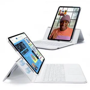 ESR Ascend Keyboard Case, iPad Case with Keyboard Compatible with iPad Pro 12.9 (2022/2021/2020/2018), Magnetic Detachable Case, Fully Adjustable Portrait/Landscape Stand, White