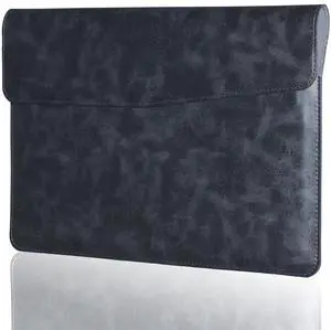 CPNVWA Leather Laptop Sleeve for MacBook Pro 16 Inch M3 M2 Laptop Case,Slim and Durable Waterproof Protective Bag for 15-16 Inch Notebook Computer Cover,Black
