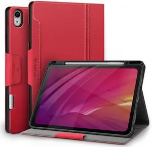 Antbox for iPad Air 13 Inch Case 2025 M3 /2024 M2, Built-in Pencil Holder, Fully Supports Pencil Pro and Pencil (USB-C), Auto Sleep/Wake Function PU Leather iPad Air 13'' Cover (Red)