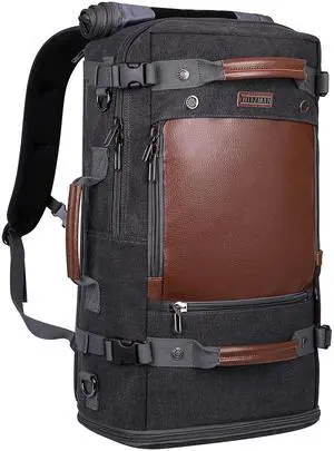 WITZMAN Travel Backpack for Men Women Carry on Luggage Backpack Canvas Rucksack Duffel bag with Shoe CompartmentA2021 big size black