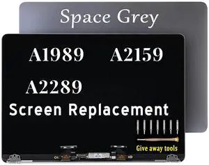 GBOLE Replacement for MacBook Pro A1989 A2159 A2289 LCD Display Assembly EMC 3214 3358 3301 3456 3348 (Space Grey)