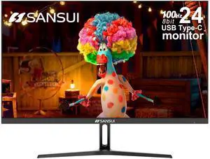 SANSUI Monitor 24 inch 100Hz USB Type-C Computer MonitorFHD 1080P PC MonitorHDMIFreeSyncHDREarphone Jack Ergonomic Tilt for Home and Office
