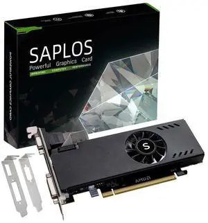SAPLOS Radeon RX 550 Low Profile Graphics Card, 4GB GDDR5 128-bit, HDMI VGA DVI-D, Video Card for PC Gaming, Computer GPU, for Desktop SFF Small Form Factor, DirectX 12