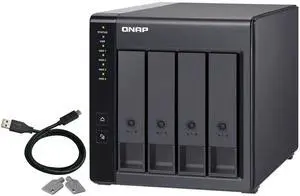 QNAP 4 Bay USB 3.0 RAID Expansion Enclosure DAS (Correct Attached Storage) - Black, Metal, Rack Mount, Compatible with Server, Desktop, Laptop
