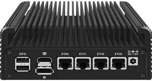 CWWK Firewall Mini PC Intel N Series N100, DDR5 N0 RAM N0 SSD,4 x 2.5GbE i226V LAN,Micro Router Appliance,AES-NI,OPNsense