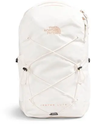 The North Face Women's Jester Luxe Everyday Laptop Backpack, Gardenia White/Burnt Coral Metallic, One Size