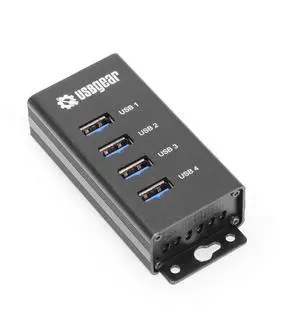 4-Port USB 3.2 Gen 1 Mountable Charging and SuperSpeed Data Hub with 5V/2A Power Adapter and USB Type-A to Type-B Cable Up to 900mA per Port Charging Function Wall and Surface Mounting