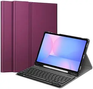 FINTIE Keyboard Case for Samsung Galaxy Tab S10 FE/ S9 FE 5G 10.9 Inch/Tab S9 11 Inch with S Pen Holder, Slim Stand Cover Detachable Wireless Bluetooth Keyboard, Purple