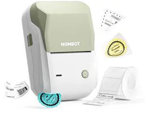 NIIMBOT B1 Barcode Label Maker, Bluetooth Thermal Label Printer, Portable Sticker Maker for Home Organization, Mailing, Bakery,Grocery, Small Business, Compatible with Phone Computer,Mint