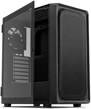 DARKROCK EC2 Black ATX Mid Tower PC Case, Type-C Ready, Supports 50 Series Graphics Cards, Tempered Glass Side Panel, up to 8 x 120mm Cooling Fans & 1 x 360mm Radiator, 1 x Pre-Installed Fan