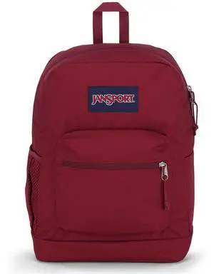 JanSport Cross Town Plus Backpack - Large Main Compartment, Side Water Bottle Pocket, 15-Inch Padded Laptop Sleeve - Russet Red