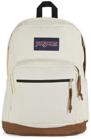 JanSport Right Pack Backpack - Durable Daypack with Padded 15" Laptop Sleeve, Spacious Main Compartment & Integrated Water Bottle Pocket - Coconut