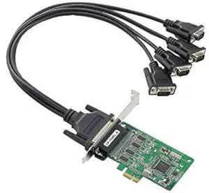 MOXA CP-104EL-A-DB9M 4 Port PCIe Board, w/ DB9M Cable, RS-232, Low Profile