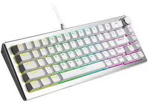 Cooler Master CK720 Hot-swappable 65% Silver/White Mechanical Gaming Keyboard, Kailh Box V2 Soft Click White Switches, Customizable RGB, USB-C Connectivity, 3-Way Dial, QWERTY (CK-720-SKKW1-US)