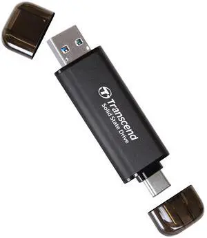 Transcend 512GB External SSD, Up to 1,050MB/s, Dual USB Flash Drive for iPhone&iPad&Mac, Windows&Android, Tablet&PC, Smart TV, USB 3.2 Gen 2 Thumb Drive Photo Stick, 2-in-1 Type C &Type A Memory Stick