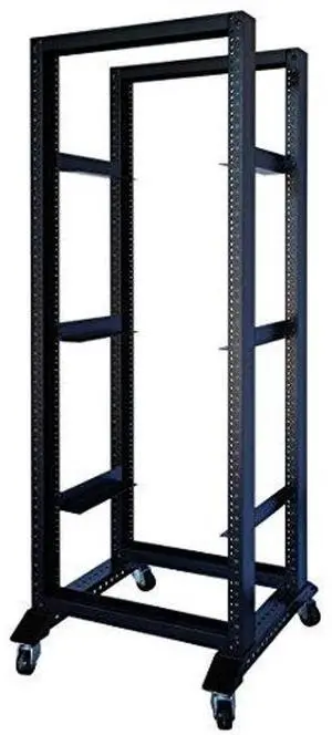Rising Electronics Open Rack 15U 20U 28U 32U 42U 4 Post Open Frame 19-Inch Data Network Desktop Server/Audio Rack(28U, 17" Depth)