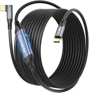 VR Charging Link Cable 25FT, Compatible with Meta Quest 3S, Quest 3, Oculus Quest 2, Pico 4, PC VR, Steam VR, USB 3.1 C to USB C 5Gbps Data Cable for VR Headset Accessories, Max 27W, Unidirectional