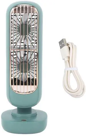 TOPINCN Table Fan Tower Small Desktop Charging Office Table Fans Dual Air Circulation USB Rechargeable 3 Wind Speed Portable Desk Fan