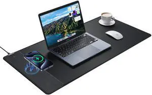 ExtreLife Wireless Charging Mouse Pad, Gaming Mouse Pad with Ultra-Smooth Surface, 31.5x15.75 Large Desk Mat, Non-Slip Rubber Base, Waterproof Computer Keyboard Pad for Gaming, MacBook, Laptop, Desk