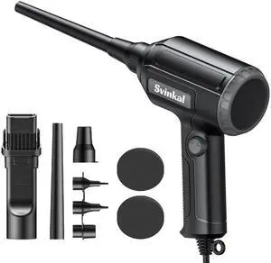 Svinkal Electric Air Duster, 500W High Power with 40000RPM, Stepless Speed, 6oz Blowing Power, Ideal Canned Air Replacement for Cleaning Keyboards, Electronics, PC, and More