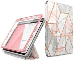 i-Blason for iPad Air 11 inch Case M3/M2(2025/2024) 7th/6th Gen [Built-in Screen Protector & Pencil Holder] Slim Trifold Stand Protective Smart Cover for iPad Air 10.9'' (2022/2020) 5th/4th Gen, Pink