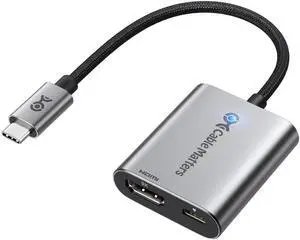Cable Matters 48Gbps USB C to HDMI 2.1 Adapter with 140W Charging for MacOS, Windows, Supports [4K@240Hz /8K@60Hz HDR], Thunderbolt 4 to HDMI Adapter, Compatible for MacBook, Thunderbolt 5 Laptops