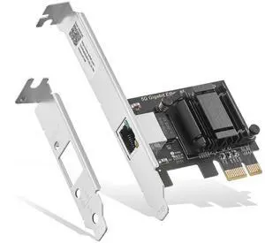 Binardat 5G PCIe Network Adapter, RTL8126 5G/2.5G/1G/100Mbps Ethernet Card RJ45 LAN Controller with Low Profile, Support PXE for Windows 11/10, Linux