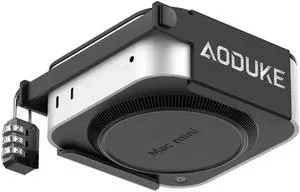 AODUKE Aluminum Alloy 2024 Mac Mini M4 with Combination Lock Security Bracket, Compatible with VESA Hole Monitor or Plaster wall, with lock Under Desk and Wall Mount Anti-theft dock-AJM4GS-B