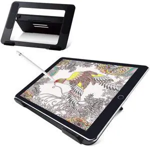 ELECOM Aluminum Drawing Tablet Stand for 9.7-12.9inch Tablets, Adjustable 4 Level Angles, Slip Resistance Parts Attached Black TB-DSDRAWBK