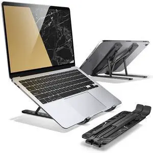 i-Blason Cosmo Laptop Stand, Adjustable Aluminum Alloy Laptop Riser Holder with Multi-Angle Stand Compatible with MacBook Pro/MacBook Air, 7-17.3" Laptops & Tablets (Black)