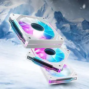 AsiaHorse AMICI-5GT RGB PC Fans, Infinity Mirror ARGB Fans HDB Bearing Fan Speeds Up to 1800 RPM with 24 LED Lights, Forward Blade Fan Compatible Motherboard Aura SYNC (Not Wireless Connection)