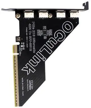 Cablecc 4 Port PCIe 4.0 X16 to Oculink Adapter,SFF-8611/8612 to PCI Express Expansion Card Adapter with 12cm Slot Bracket