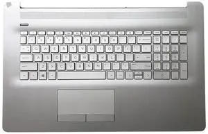 Replacement for HP 17BY 17-by 17CA 17-CA Laptop Upper Top Cover Case Palmrest Backlit Keyboard Touchpad Assembly Part with ODD L92783-001 6070B1308113 Top Cover Sliver 2020 Year
