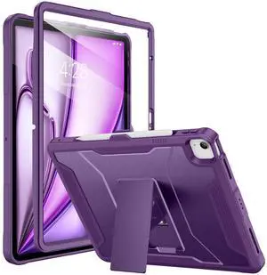 Soke Case for iPad Air 13-Inch M3 2025 & M2 2024,with Built-in Screen Protector and Kickstand, Rugged Full-Body Heavy Duty Protective Cover for Apple iPad Air 13 - Purple