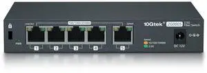 10Gtek 5-Port 2.5G Multi-Gigabit Ethernet Network Switch, 5 x 2.5GBASE-T Compatible with 10/100/1000/2500Mbps, Plug & Play | Ethernet Splitter | Lifetime Warranty