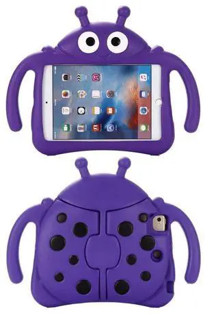 Tading Kids Case for Apple iPad mini 5/4/3/2/1 7.9 inch Only, Kids Proof Lightweight EVA Foam Stand Cover for iPad mini, Mini 5 (2019), Mini 4, iPad mini 3rd Generation, Mini 2 - Ladybug, Purple