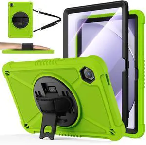 ZtotopCases for Samsung Galaxy Tab A9+ / A9 Plus 11'' 2023 (SM-X210/X216/X218), Shockproof Hard Duty Case with Screen Protector+360 Rotating Hand Strap&Stand+Shoulder Strap for Tab A9+ Tablet, Green