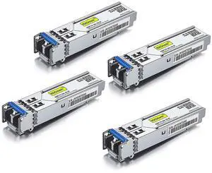 10Gtek 1000Base-LX Gigabit SFP LC SingleMode Transceiver Module for Cisco GLC-LH-SMD, Meraki MA-SFP-1GB-LX10, Ubiquiti UniFi, Fortinet, Mikrotik, TP-Link TL-SM311LS, 1310nm, DDM, 10km, Pack of 4
