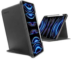 tomtoc Vertical iPad Pro Tri-Mode Case for 11-inch iPad Pro M2&M1, Protective Case with iPad Pencil Holder, Magnetic Kickstand for 3 Use Modes, Support iPad Pencil Wireless Charging