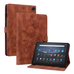KEFBWAO Case for Amazon Fire Max 11 Tablet (13th Generation, 2023 Release), Magnetic Clasp Stand Premium PU Leather Cover with Pen Holder for Fire Max 11 Cases, Brown