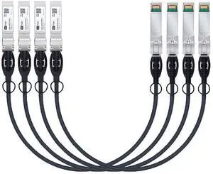 H!Fiber 4 Pack SFP+ Cable, 10G SFP+ DAC, 0.25M(0.82ft), Passive Direct Attach Copper Twinax Cable for Cisc SFP-H10GB-CU0.25M, Ubiquiti UniFi UC-DAC-SFP+, Meraki, Mikrotik, Intel, Fortinet, Netgear