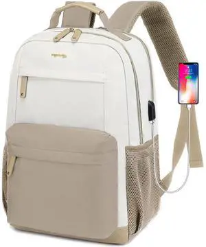 CAYINTOP School Backpack for Teen Girls - Cute College Backpacks Student Bookbag Travel Back Pack for Women with USB Charger 15.6 inch Laptop Bags Anti-theft Casual Daypack