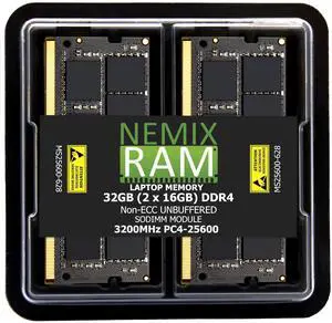 NEMIX RAM 32GB (2X16GB) DDR4 3200MHZ PC4-25600 2Rx8 1.2V CL22 260-PIN Non-ECC SODIMM Laptop PC Memory KIT