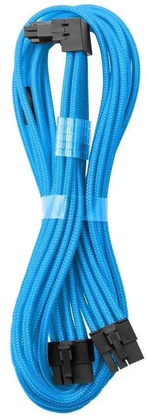 CableMod E-Series Pro ModMesh Sleeved 12V-2x6 12VHPWR 90° StealthSense PCIe Cable for EVGA G/G+ / P/P+ / T - Variant A (Light Blue, 16-pin to Dual 8-pin, 60cm)